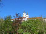 Blick vom Bahnhof in Freising zum Mariendom