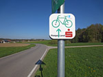 Die Beschilderung des Haager Land-Radwegs