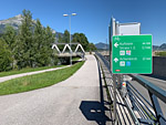 Der Innradweg ist auch in diesem Abschnitt bestens beschildert