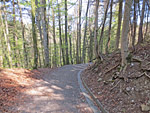 Wir fahren steil hinunter...